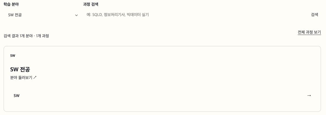 GET 제출 후 SW 카드 1개 표시